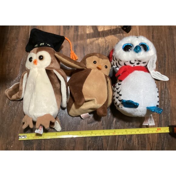 Penguin Ty Beanie Baby Plush Lot 2 Vtg-1995/1998 Plus1 Modern 2018 Nestor Owl - Picture 9 of 14